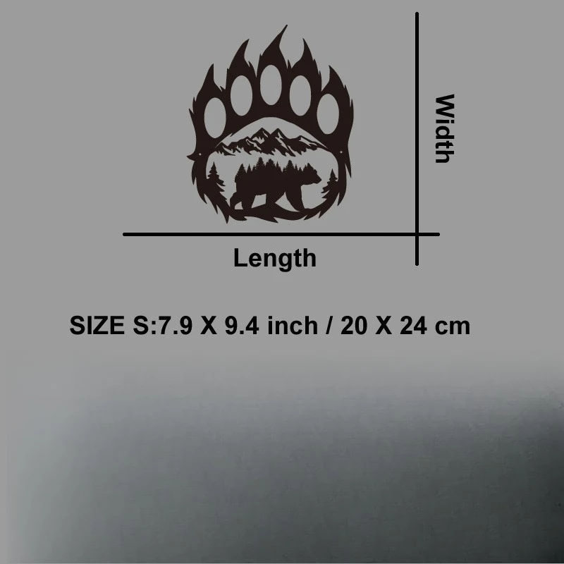 1pc Bear Paw & Mountain Off-Road Vinyl Sticker, Waterproof Wildlife Decal for Car Exterior Modification