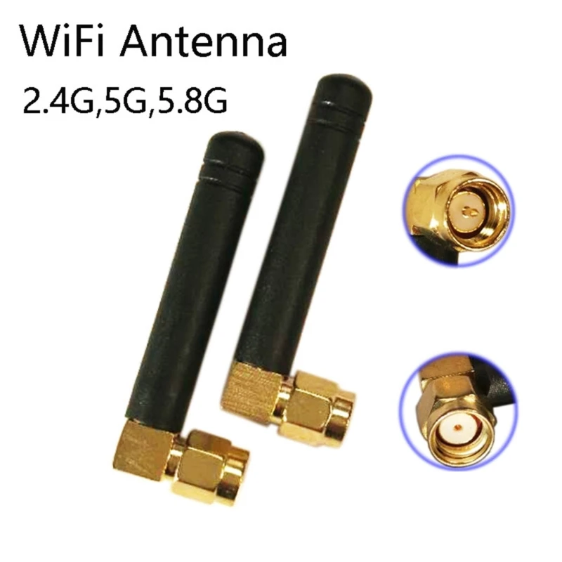 Antenne WiFi améliorée 3dBi 2400-2500 MHz SMA connecteur coudé mâle Mini