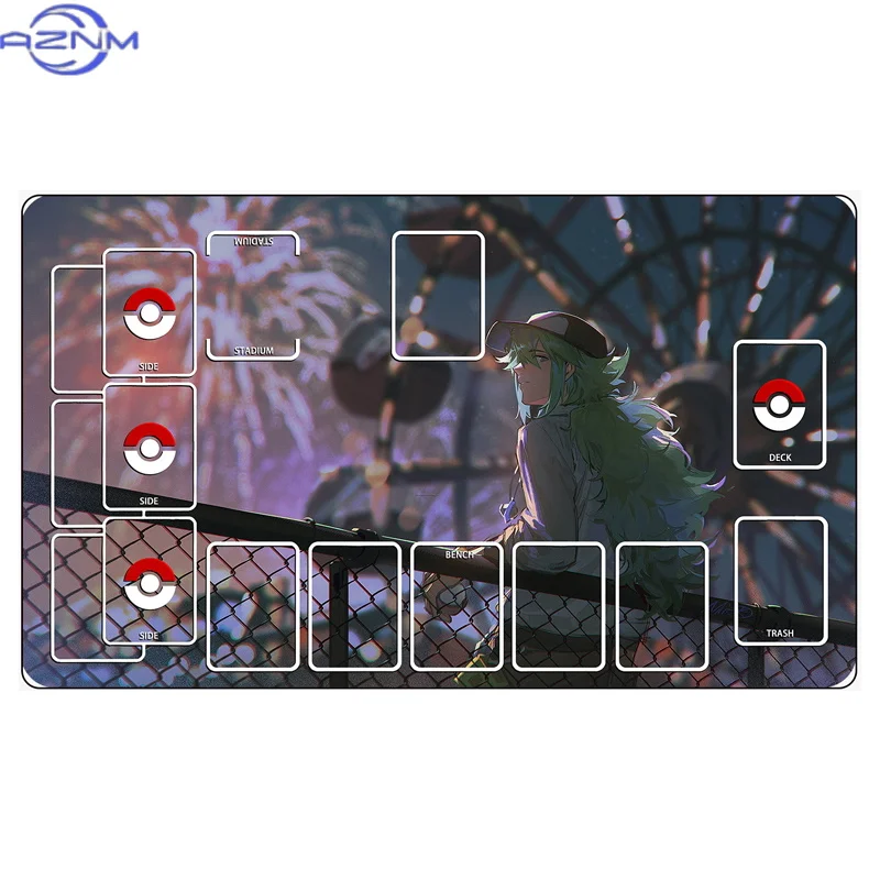 Diy Ptcg Trainer N Card Battle Mat Ptcg N Single Player Board Game Card Duel Plate Battle Mat Anime Cards Gift Toys