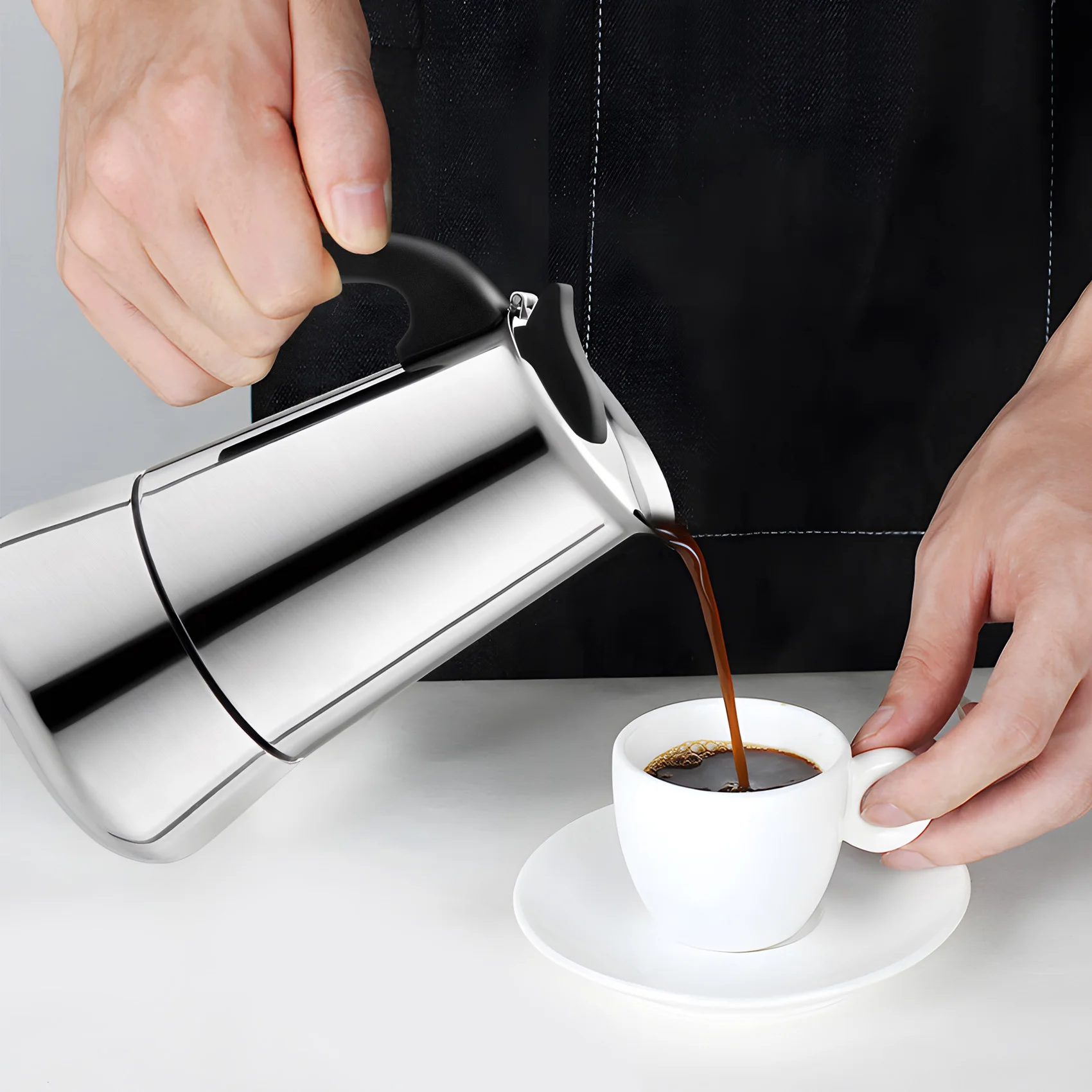 Limited Stock-FF Moka Coffee Pot Espresso Latte Percolator Stove Coffee Maker Espresso Pot Italian Coffee Machine 100Ml Stainles