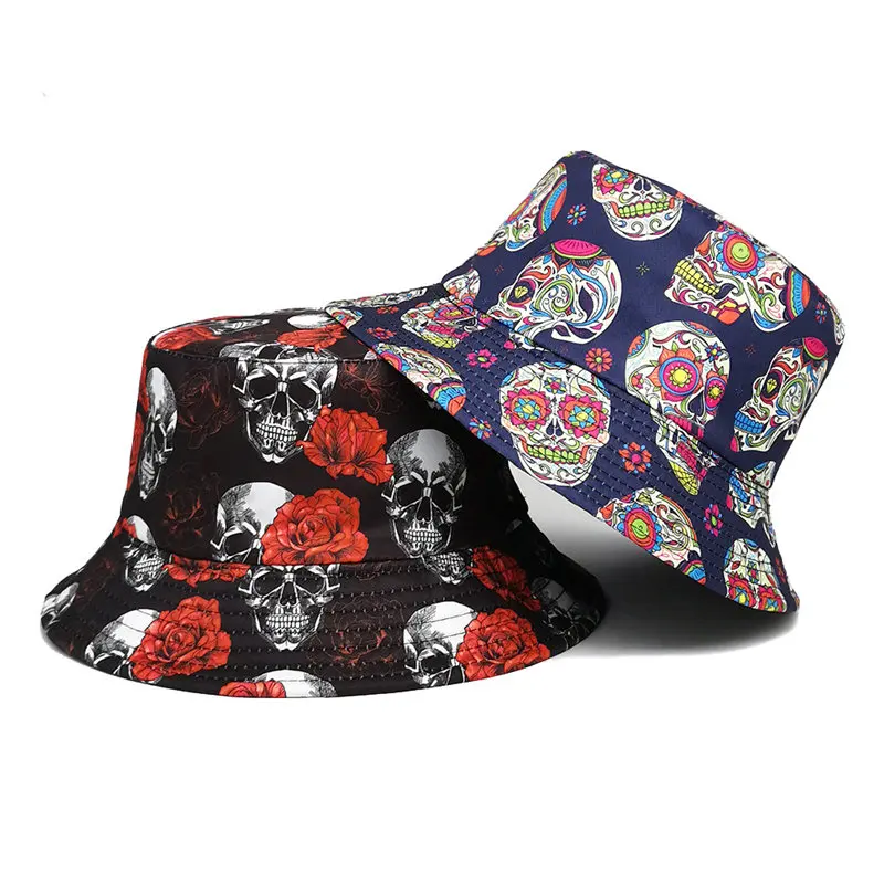 2024 Four Seasons Polyester Cartoon Print Bucket Hat Fisherman Hat Outdoor Travel Sun Cap For Men And Women 18