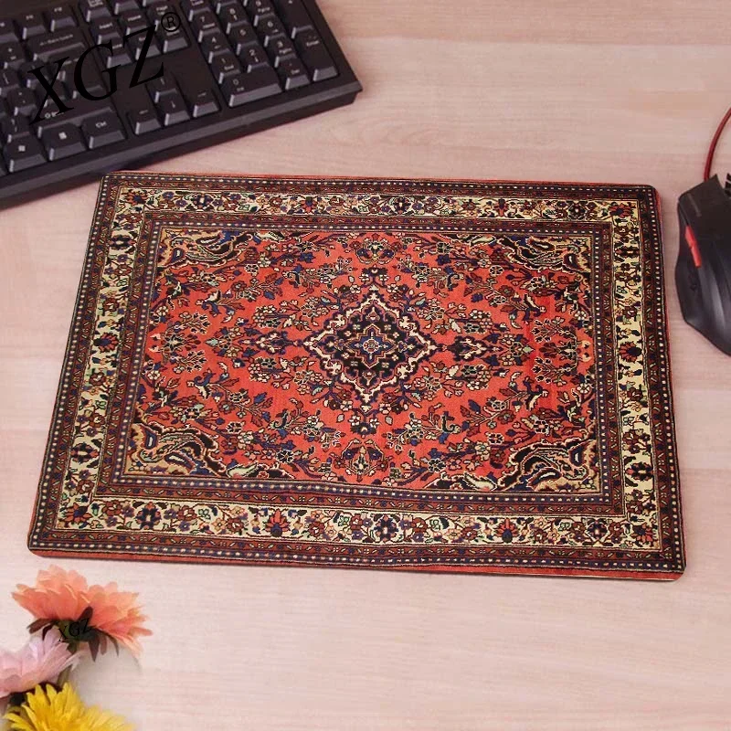 Persian Rug Mat Mousepad Carpet Pattern laptop PC Mouse Pads Square Home Office Table mats Decor Craft Rubber Decorative