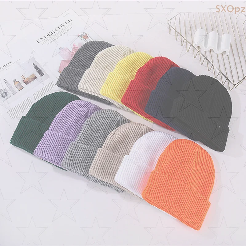 秋冬の女性用ウール帽子 カールソリッドカラー 多用途帽子 男女兼用 フリップコールドハット ドームニット帽子