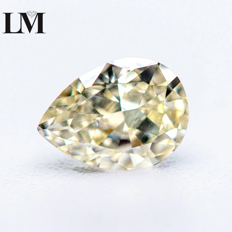 

Cubic Zirconia Light Yellow Color 5A Grade Pear Shape 4k Crushed Ice Cut Lab Synthetic CZ Stone For Women Charms Jewelry Making