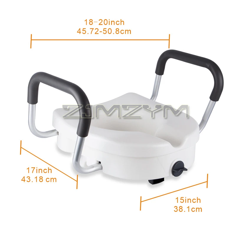 Toilet Height Enhancer Removable Raised Toilet Seat With Non‑Slip Handles Disability Aid Elder Pregnant Toilet Supports Lifter