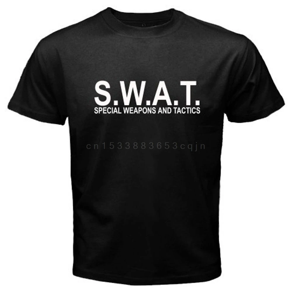 New SWAT Special Weapons and Tactics Army Logo Men's Black T-Shirt Size S-5xl Tee Shirts Casual Short Sleeve