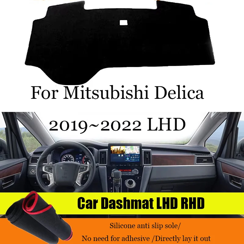 

ZUIMI Dashboard Cover Dash Mat Dashmat For Mitsubishi Delica 2019~2022 LHD RHD Dash Board Cover Pad Sun Shade Anti Slip Sole