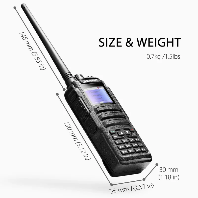 

Baofeng DMR DM-1701A DM-1701 Digital Radio Walkie Talkie Dual Modes Analog VHF UHF Dual Times Slot Tier 1+2 Ham Radios