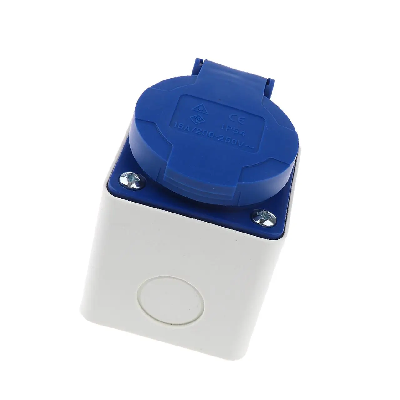 2/3 SCHUKO 2Pin 16A 220V Waterproof EU Power Socket Blue