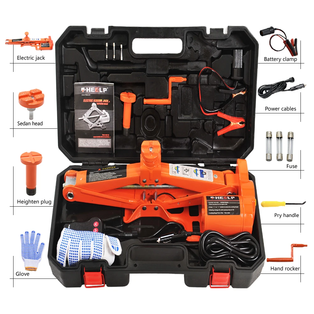 Professional Jacks 12 Volt Car Electric 5T 52CM Electric Scissor Jack