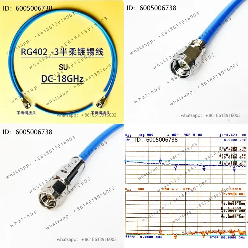 RF Cable RG402 Semi-Flexible Low Loss Coaxial Cable for Stainless Steel 6G 18G