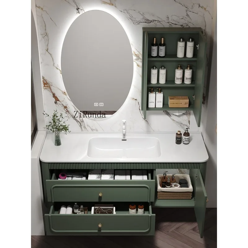 

Bathroom cabinet, ceramic integrated basin, toilet washbasin combination, washbasin oak