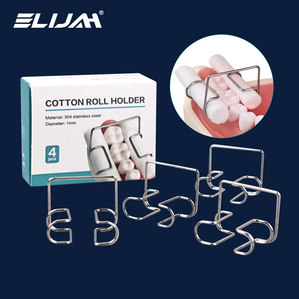 

ELIJAH 4Pcs Dental Cotton Roll Clip Stainless Steel Orthodontic Lab Supplies Autoclavable Cotton Roll Holder Clip Dentistry Tool