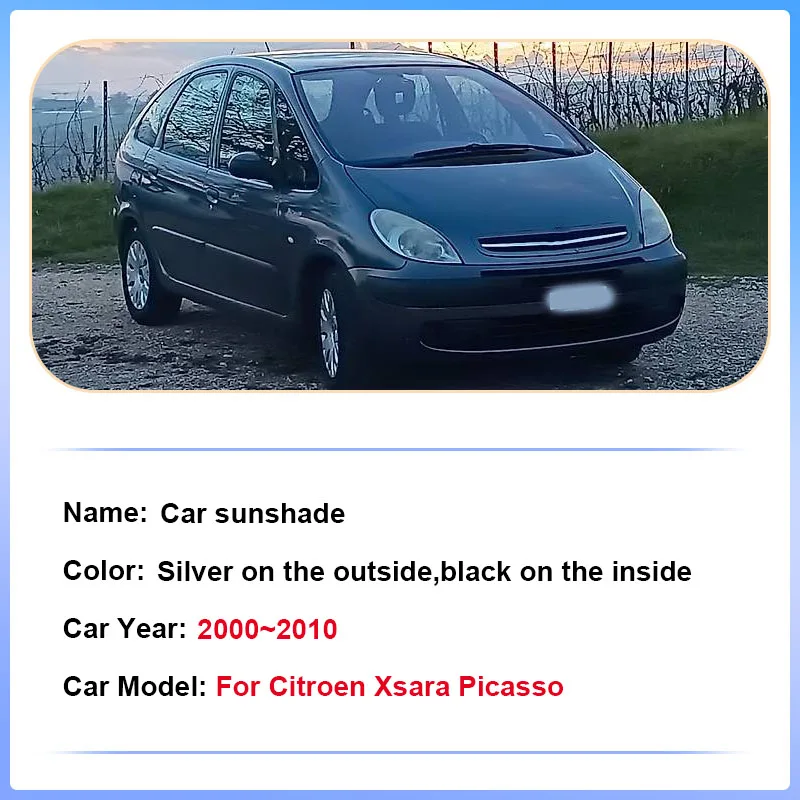 For Citroen Xsara Picasso 2000~2010 Full Coverages Sunshades Retractable Protection Sun Shade Visor Anti-UV Sunscreeen Accessory