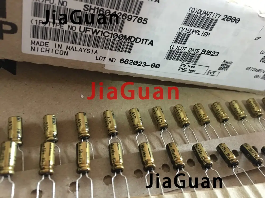 50pcs NEW NICHICON FW 10UF 16V 5X11MM audio 16V 10UF Electrolytic Capacitor 16V10uF filter amplifier 10UF/16V