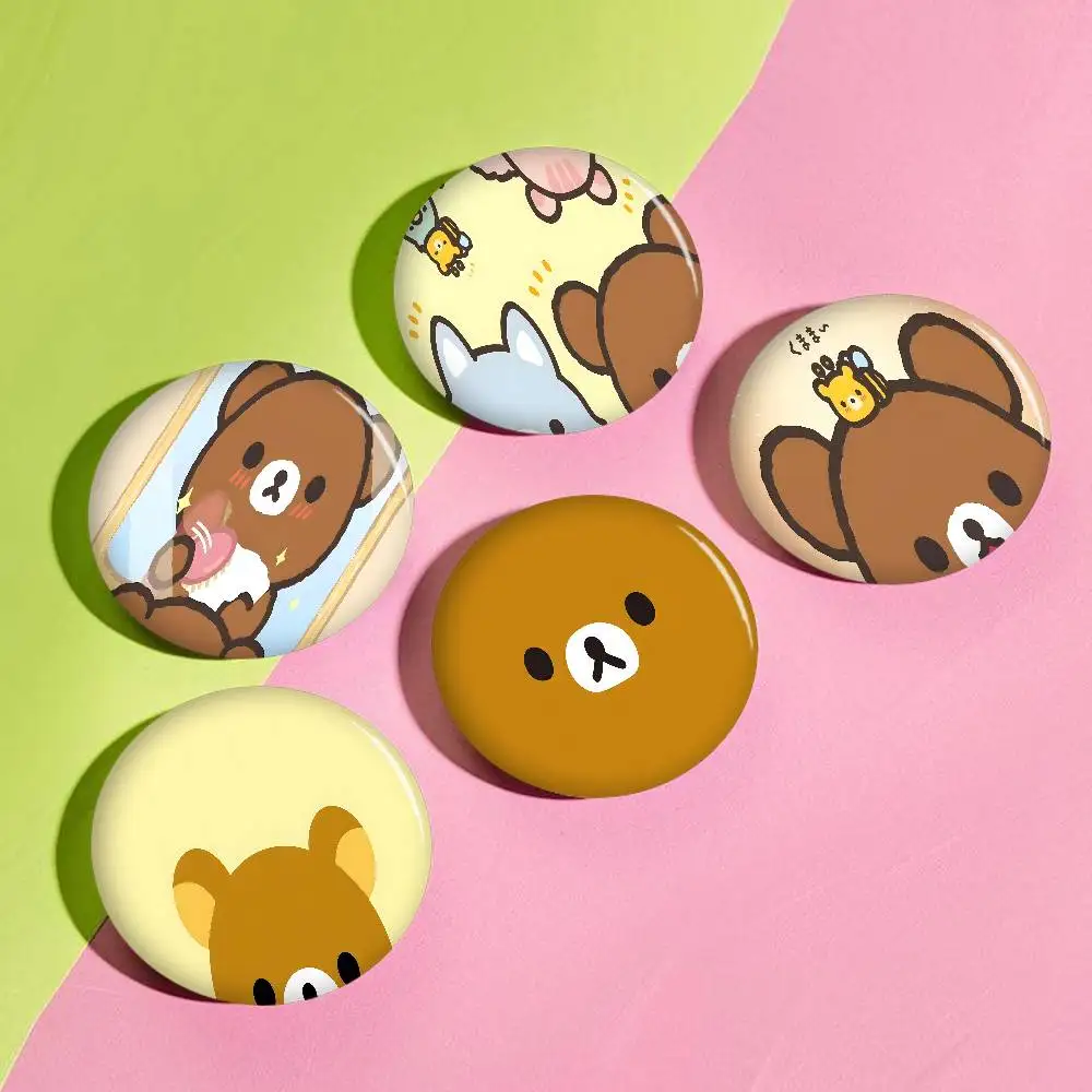 R-Rilakkuma Mellow-Comfy Anime Brooches Cute Cartoon  Badge Jacket Jeans Lapel Pin Gift Accessorie