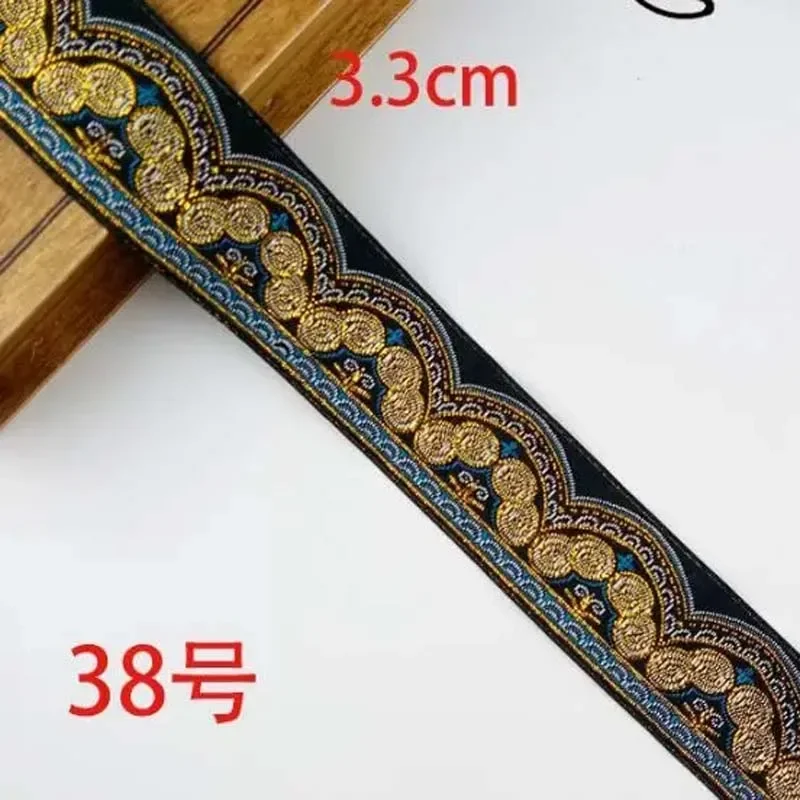 Woven Ribbon Jacquard Cord DIY Belt 7 Yards Dog Belt 33MM Webbing DIY Ribbon Cord Trim