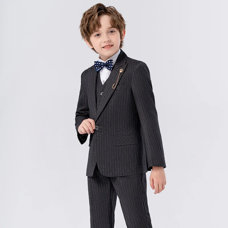 Children Formal Piano Party Dress School Kids Graduation Ceremony Photograph Suit Flower Boy Host Performance Dance Show Costume