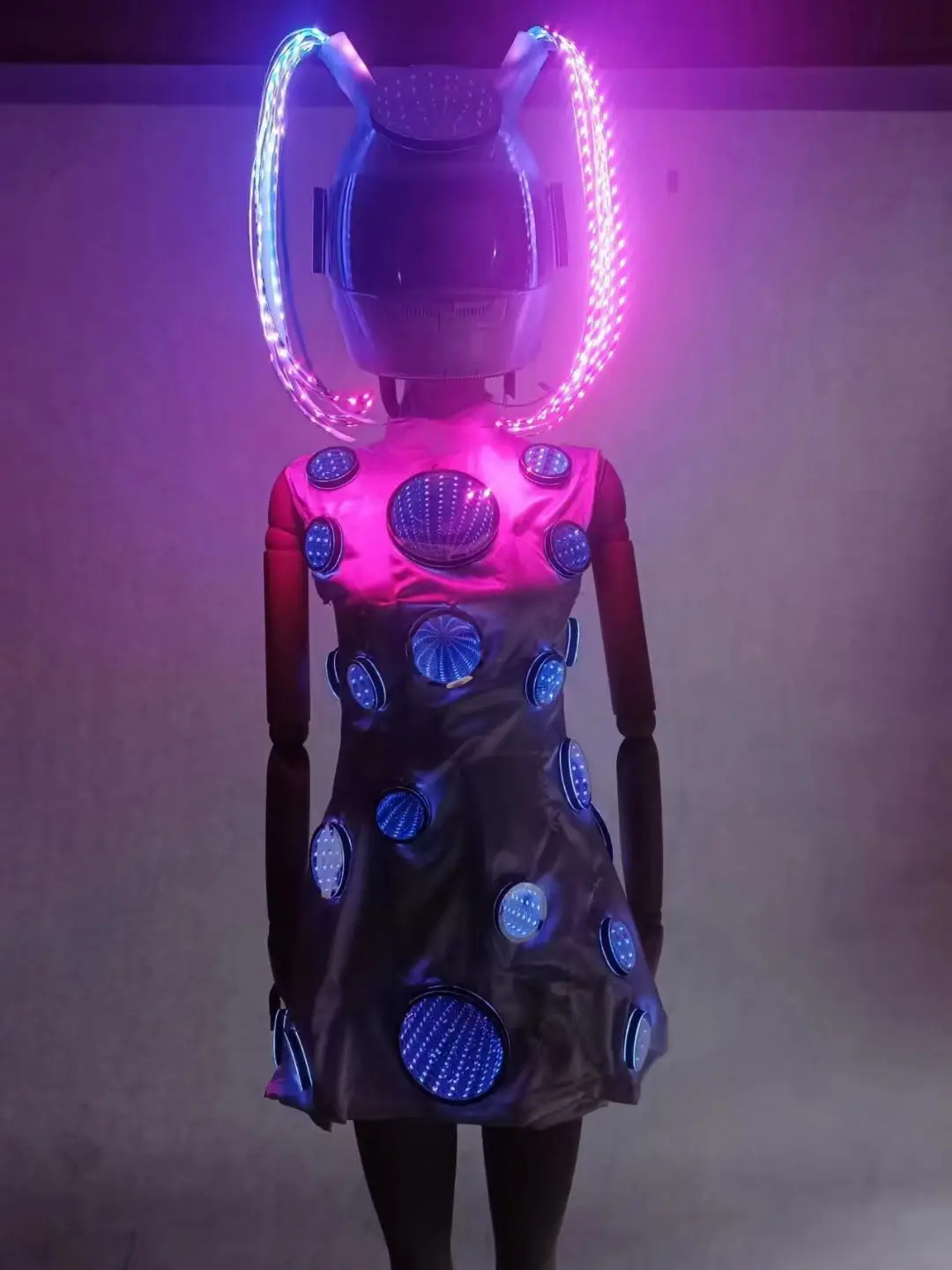 Hot Selling Abyss Mirror Female LED Luminous Robot Party Stage Adult Cosplay Female LED Luminous Costume