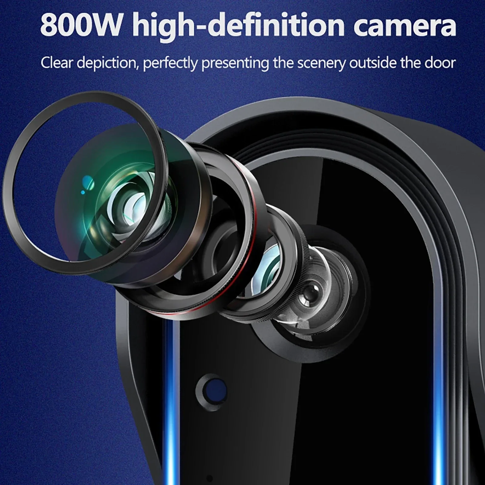 Wireless Intercom Doorbell Night Vision HD 4.3 inch IPS Screen Waterproof Doorbell Camera Smart Home Security Video Eye Bell