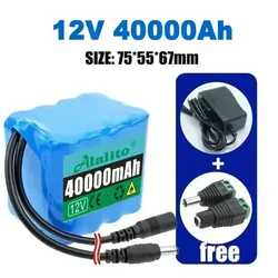 12V 20Ah-50Ah New Portable Super Battery Rechargeable Lithium Ion Battery Pack Capacity DC 12.6v10Ah CCTV Cam Monitor+Charger