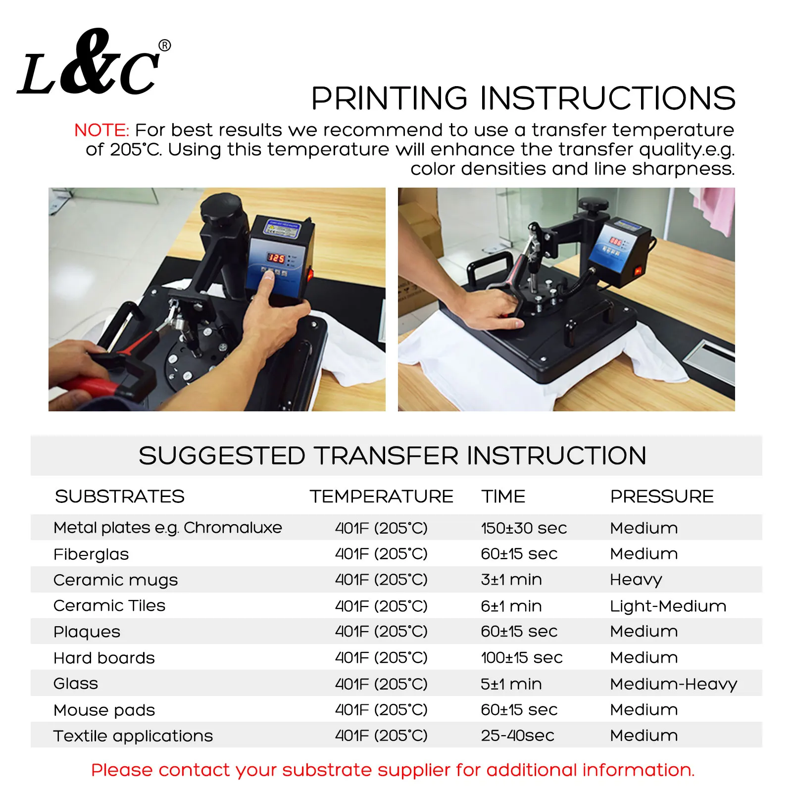 L&C Sublimation Paper 100gsm A4 Size 100 Sheets Heat Transfer Paper for Any Epson HP Canon Sawgrass Inkjet Printer