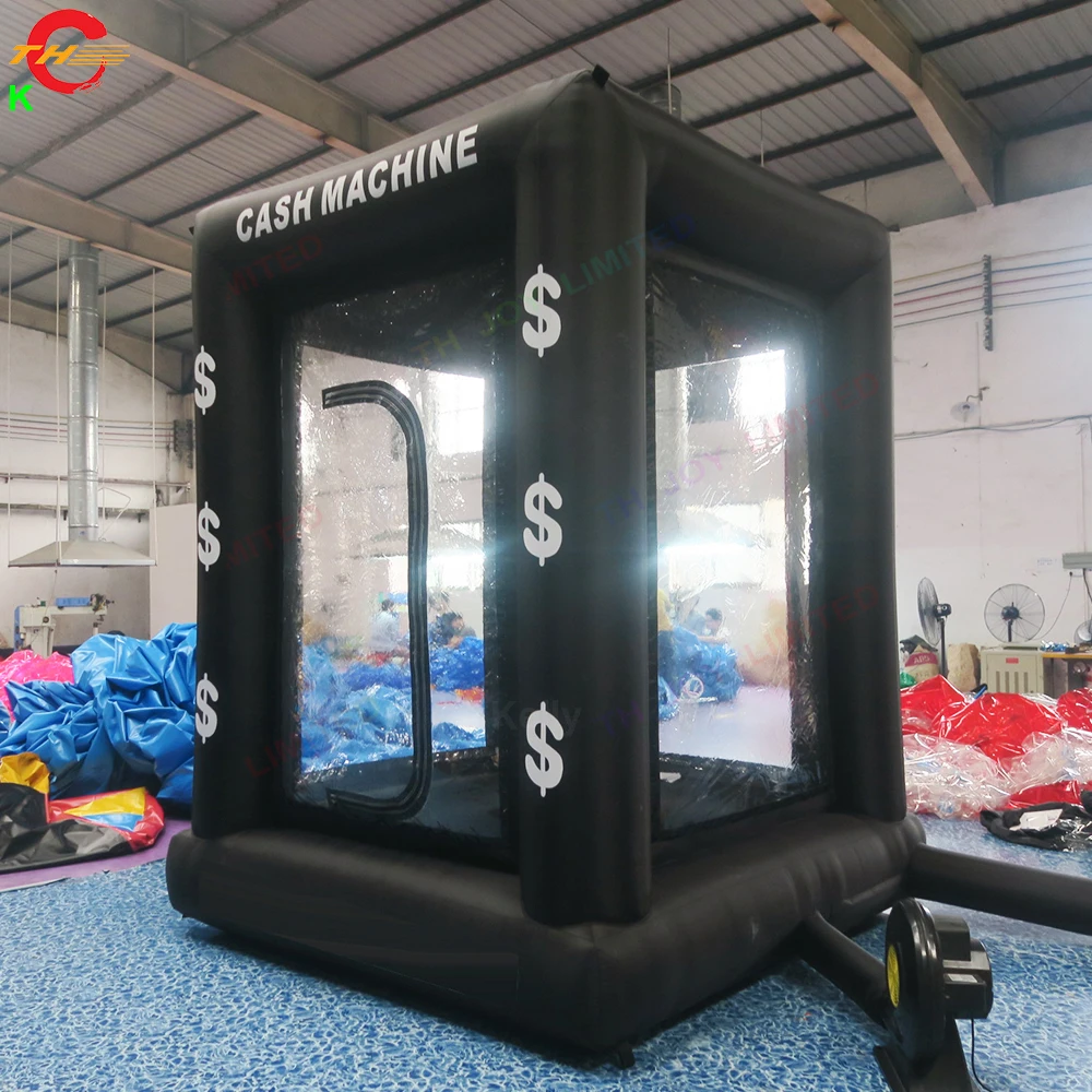 2.3x1.6m Inflatable Cash Booth Inflatable Money Grab Box Grad Bubble House for Business Advertising Promotion