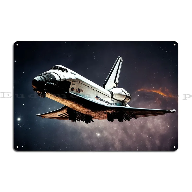 Space Shuttle Metal Sign Wall Decor Print Cinema Vintage Designing Tin Sign Poster