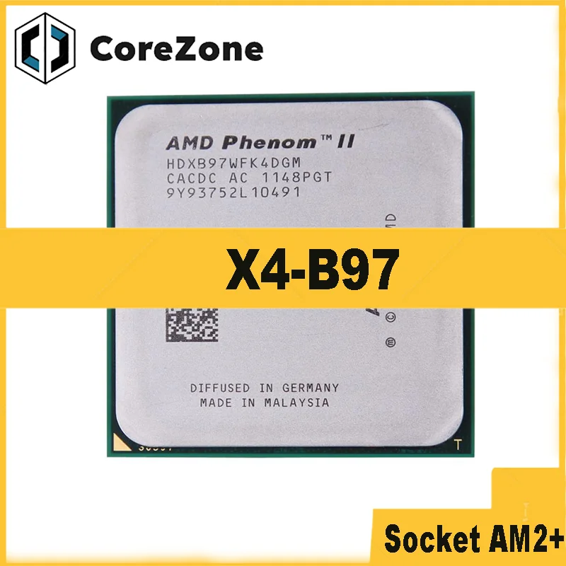 Phenom II X4-B97 X4 B97 3.2Ghz 95W 6M HDXB97WFK4DGM Socket AM2+ Socket AM3