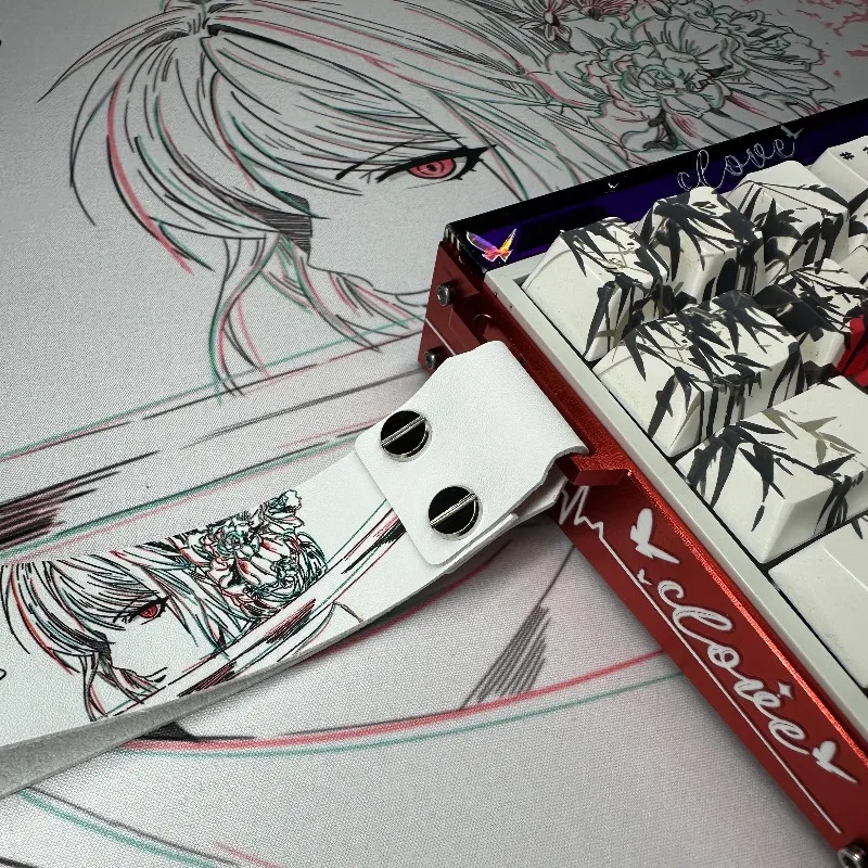 Sakura Dance Special Edition Universal Customized Keyboard Ribbon Pendant Made of Microfiber Leather 68/84/ATK68/Wolf Bead