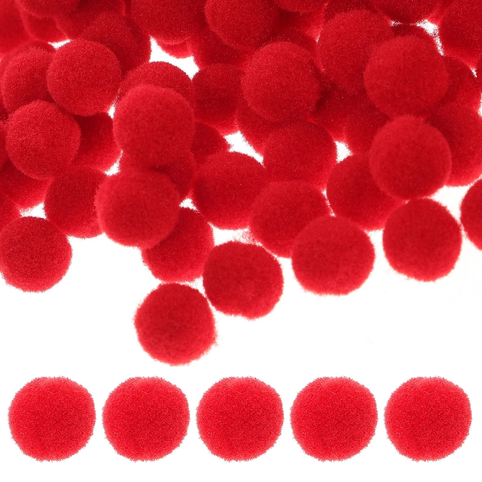 

250pcs Red Pompom Balls 1cm Craft Supplies DIY Decoration Headwear Accessories Decorative Pompom Balls Clothing Decor Prop