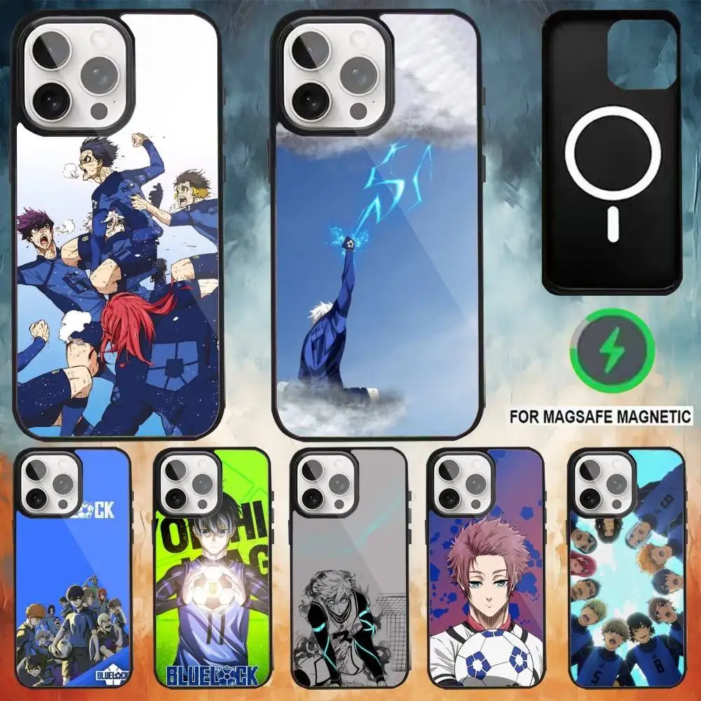 

Comics B-Blue L-Lock Phone Case For iPhone17,16,15,14,13,12,11 Plus,Pro Max Magnetic Magsafe Wireless Charging
