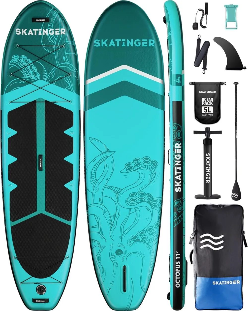 

11'x34'' Extra Wide Inflatable Paddle Board, Up to 420lbsPaddle Boards for Adults, Stable Stand Up Paddle Board, 2 People/Family