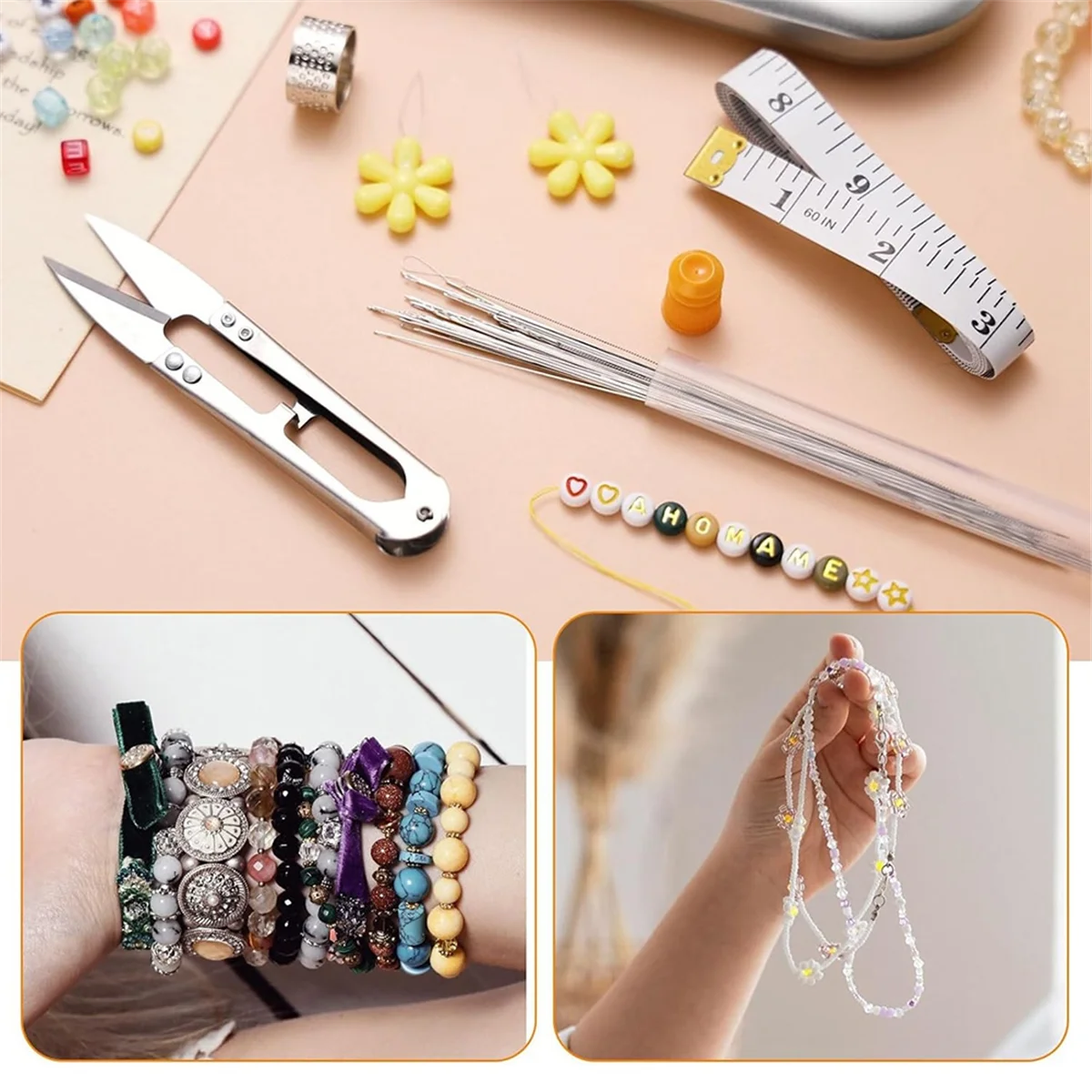 مجموعة إبر الديكور A79G 74 قطعة لصنع المجوهرات، بما في ذلك أحجام وأنواع مختلفة من إبر الديكور #6