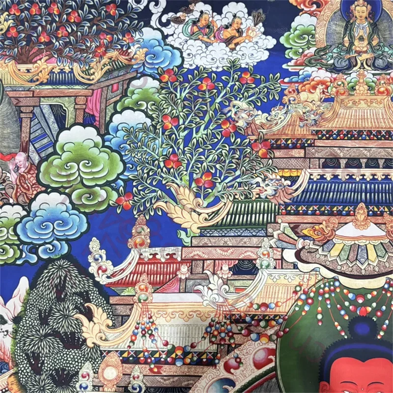 Tibetan Buddhism Bodhisattva Silk Tangka Art - Handmade Old Wall Hanging Decorations Medicine Buddha Fine Buddhist Decor
