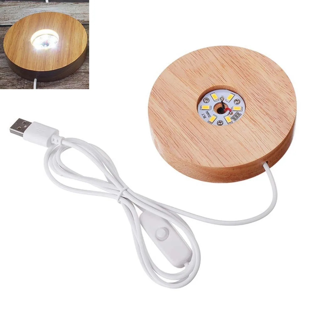 

Bohemian Round Lamp Base Solid Wood Display Stand Lamp Holder LED Lamp Stand Base Bedroom