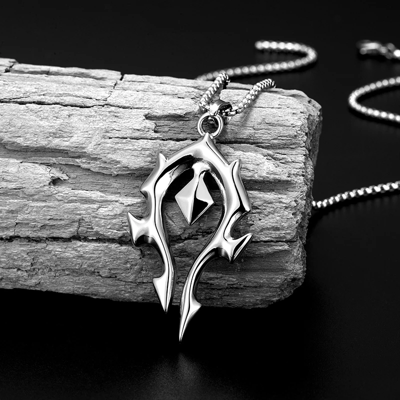 Trend Street Hearthstone Legend Pendant Necklace stainless Steel World of Warcraft Tide Chain Pendant For Men Women‘s Long Chain