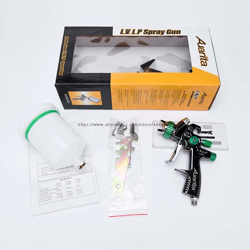 LVLP Spray Gun Auarita Manual spray gun 1.3mm 600CC Gravity spray gun with spray gun accessories