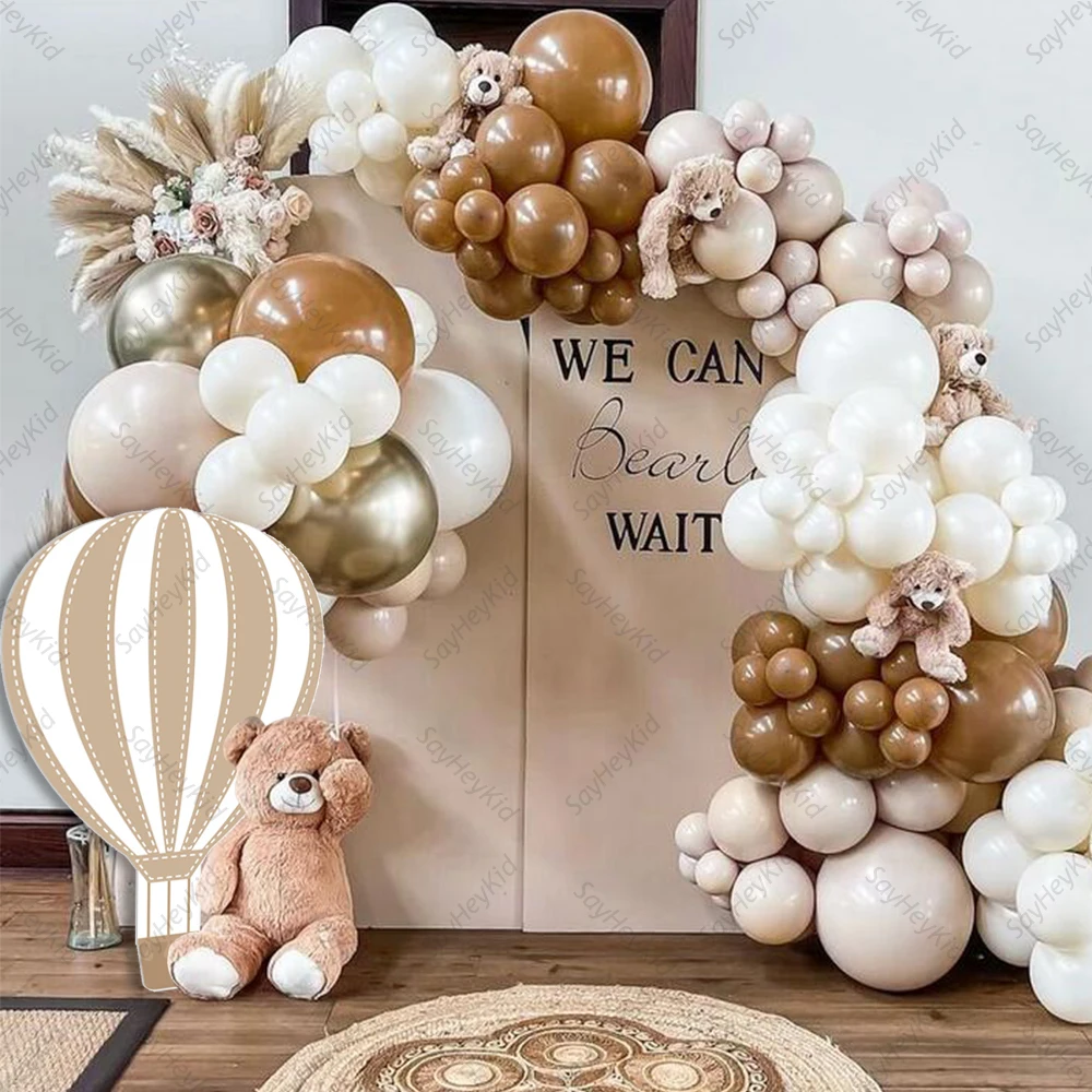 36/67Inch Pink Castle Kt Board Hot Air Balloon Cutour Baby Shower Birthday Girls Boho Party Backdrop Photo Props Cardboard Decor