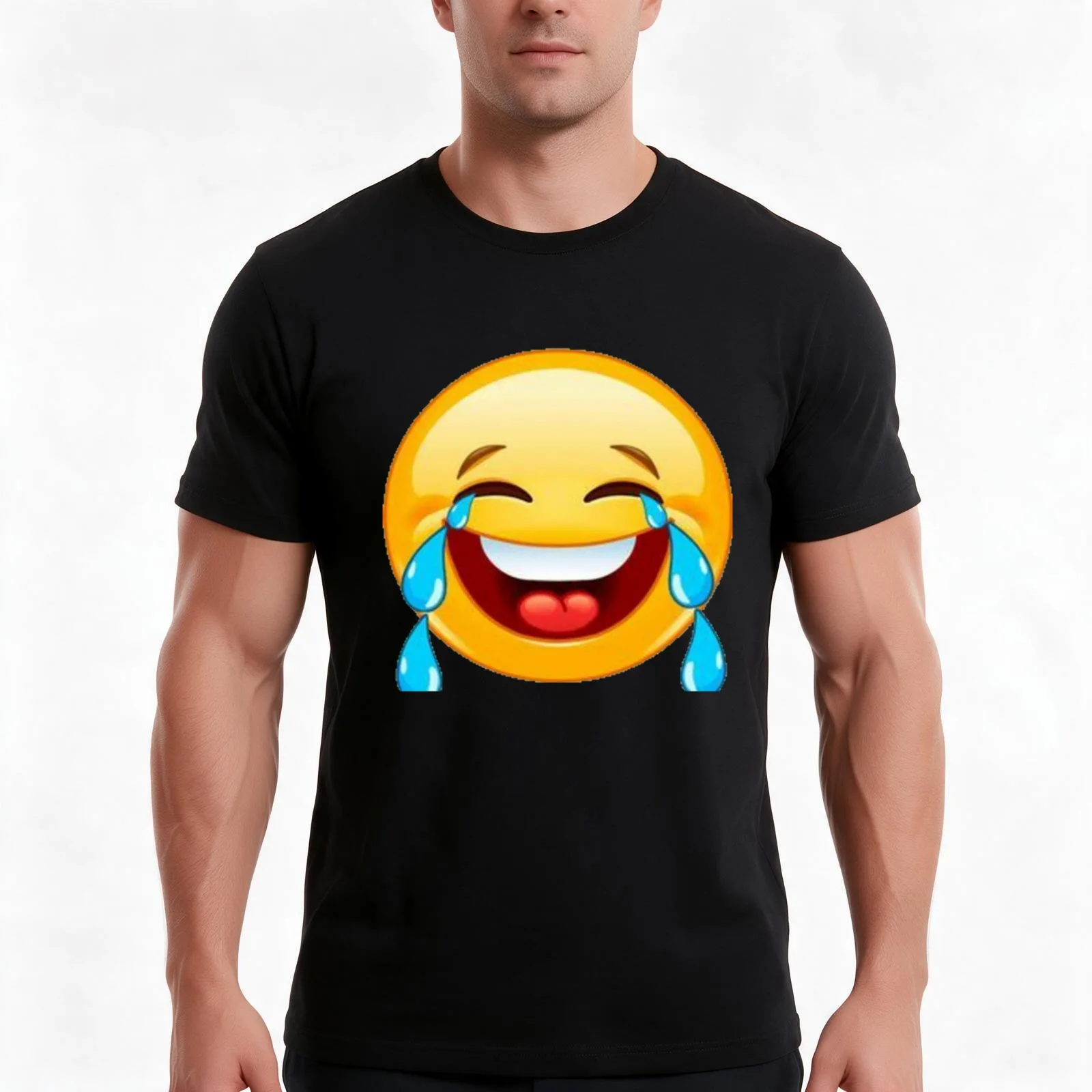 Laughing heart out T-Shirt, Summer Casual Cotton Tee, Oversized Streetwear Tops, Vintage Graphic Print, Loose Fit Short Sleeve
