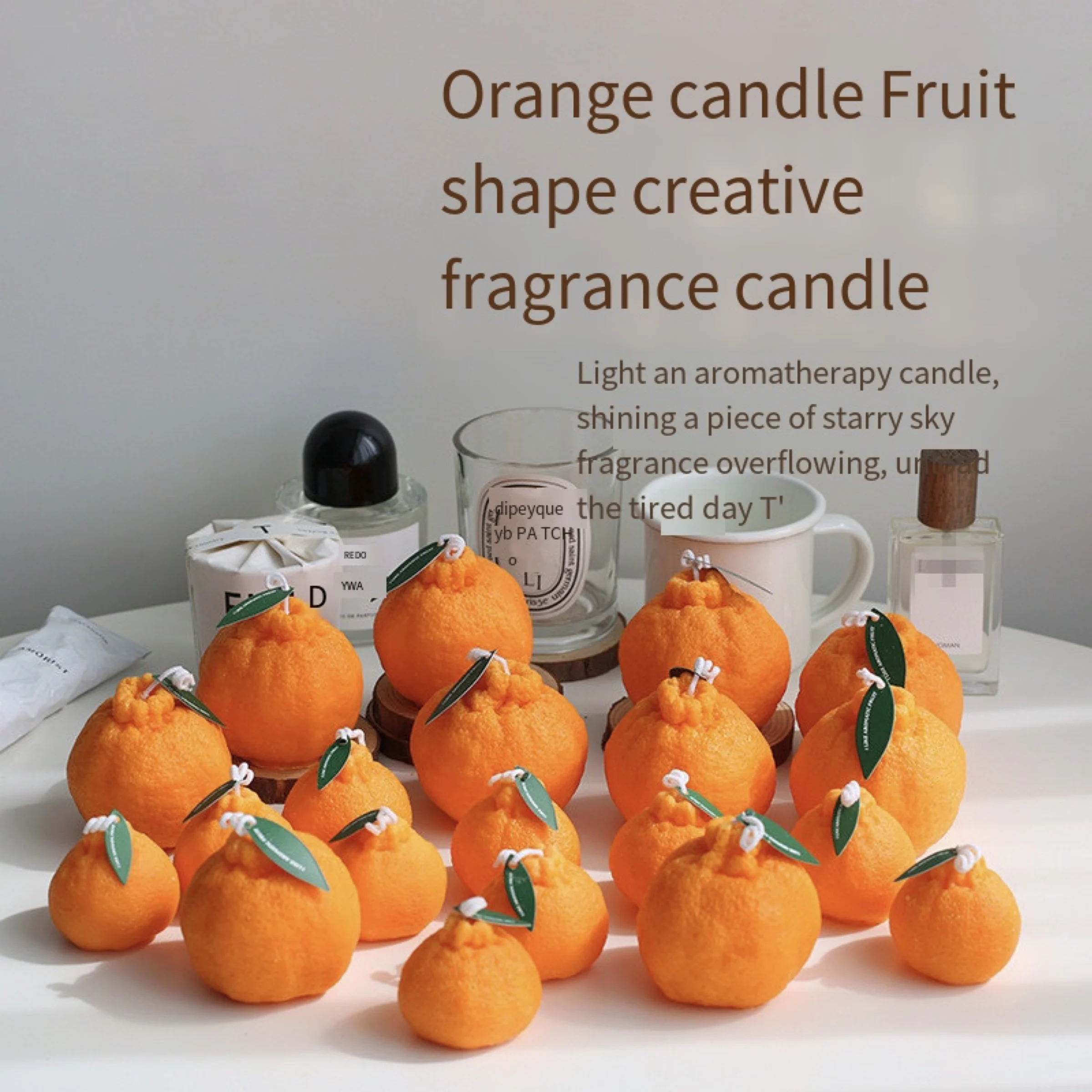 

Ugly Orange Candle Wholesale Aroma Accompaniment Birthday Gift Orange Handmade Creative Modelling Candle