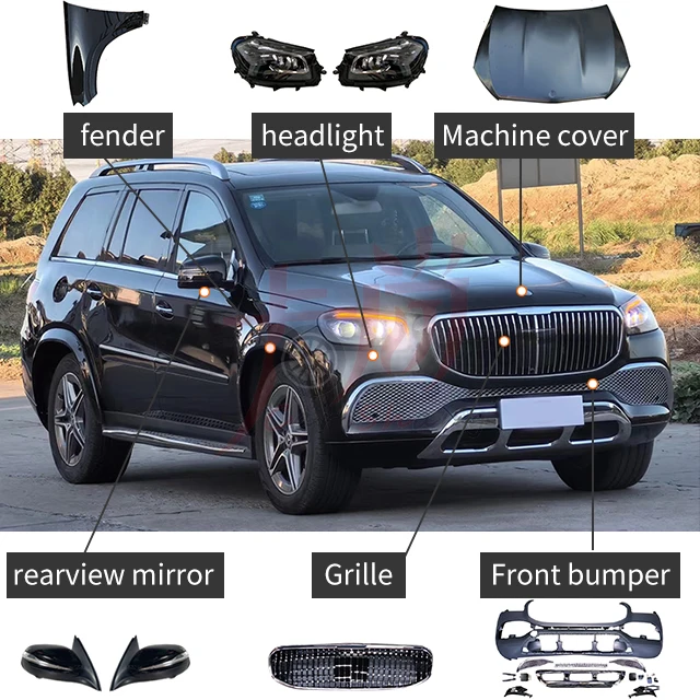 Applicable to  maybenz GL164 upgrade GLS X167 surround kit front and rear bumper assembly headlight tail light modification