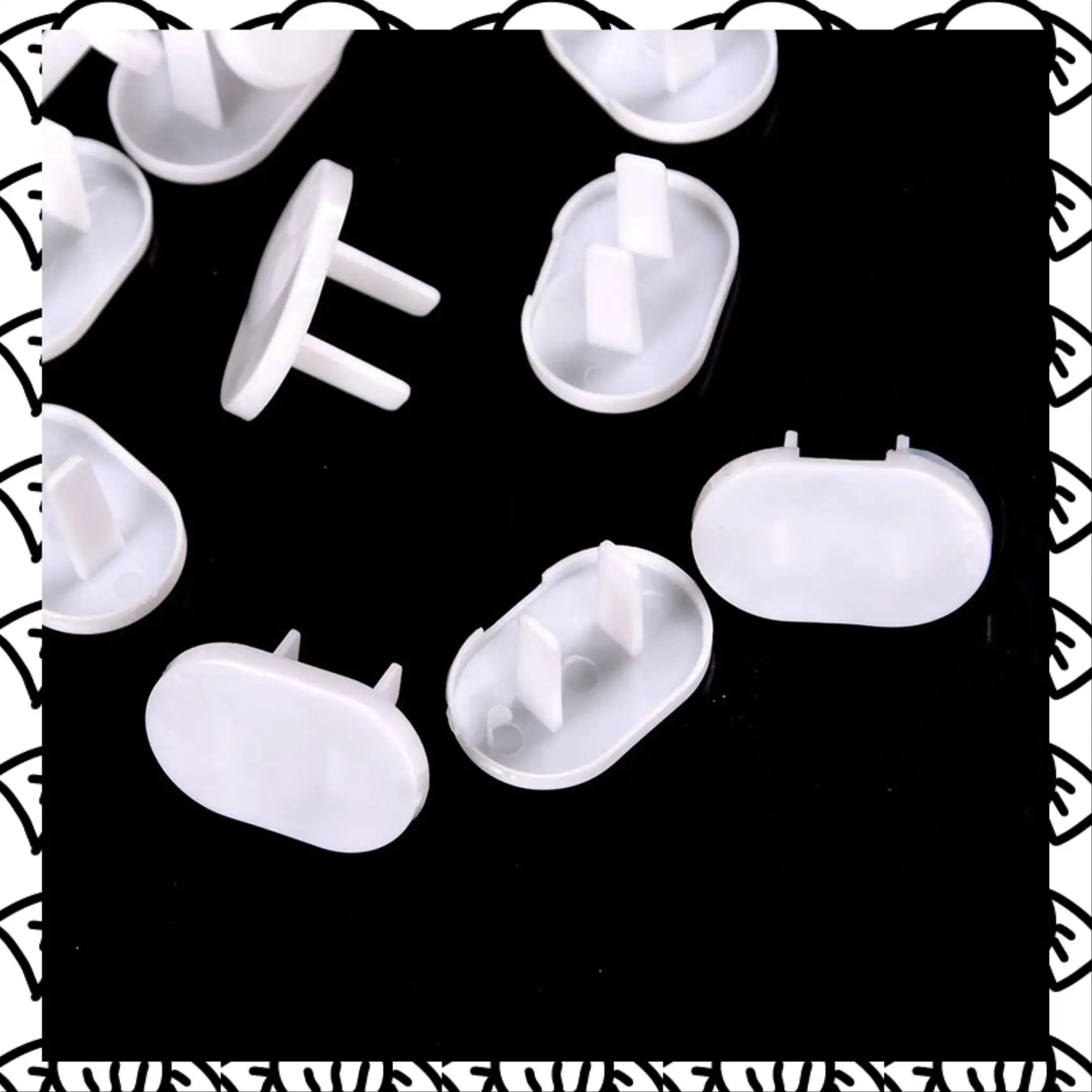 

A71Z 100 шт., вилки с защитой от поражения электрическим током, защитная крышка, розетка, электрическая розетка, защита для маленьких детей, два отверстия