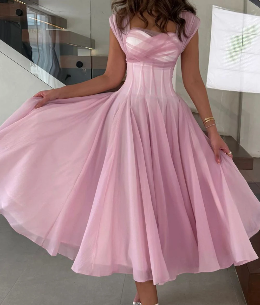 Women's clothing factory wholesale plus size summer long dress square neck fashion mesh dress-GZXX843