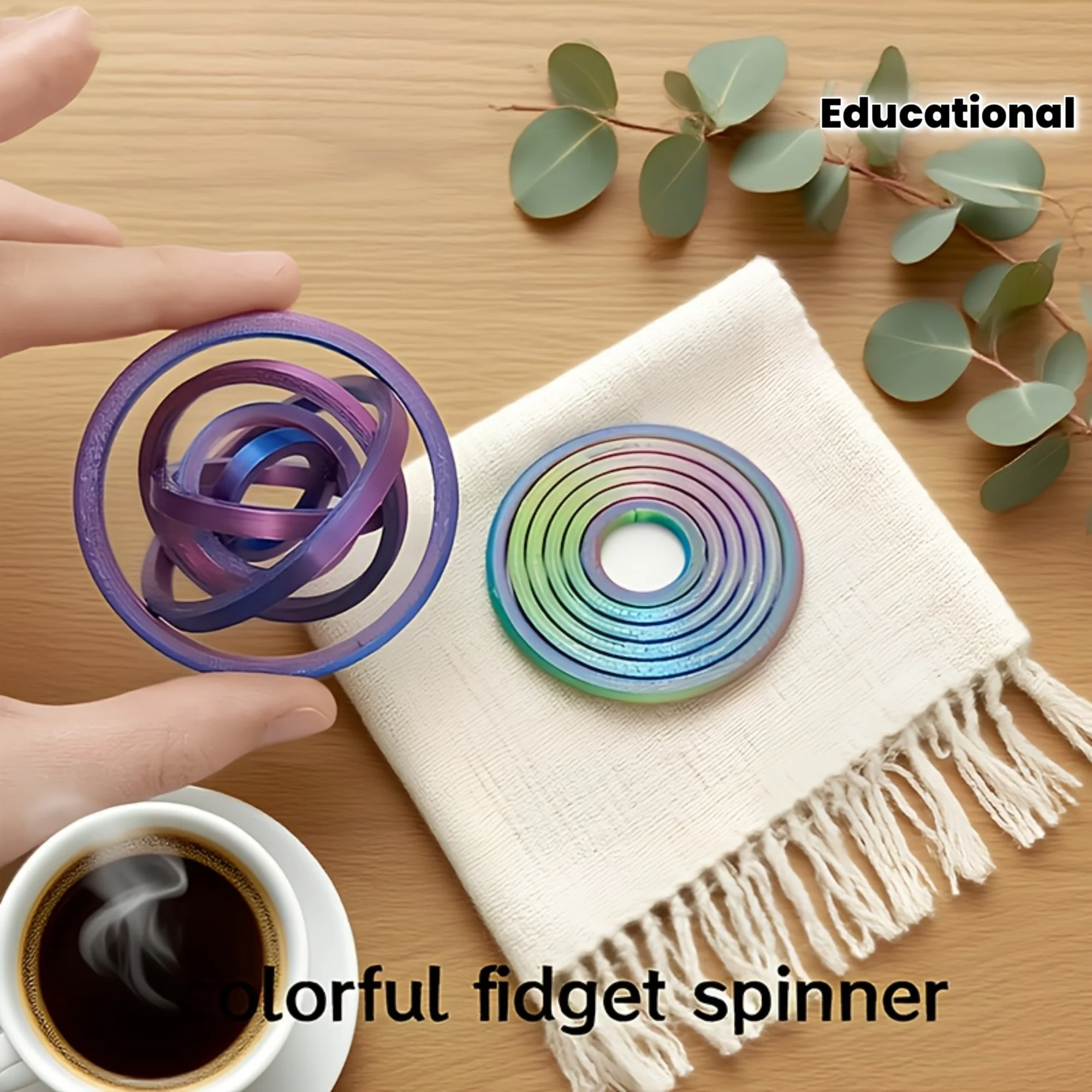 3D Printed Decompression Rotating Fingertip Ring - Anxiety Relief Toy, Durable ABS Material, Vibrant Colors | Durable Plastic