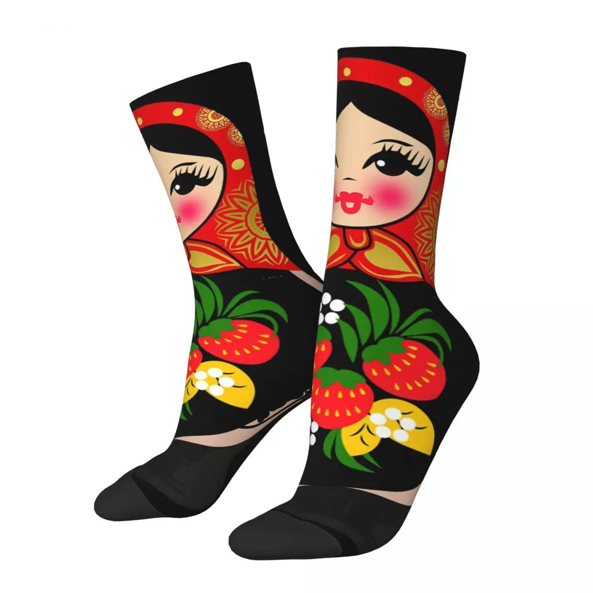 Hip Hop Vintage Classic Crazy Men\'s Socks Unisex Russia Matryoshka Art Culture Harajuku Seamless Printed Crew Sock Boys Gift