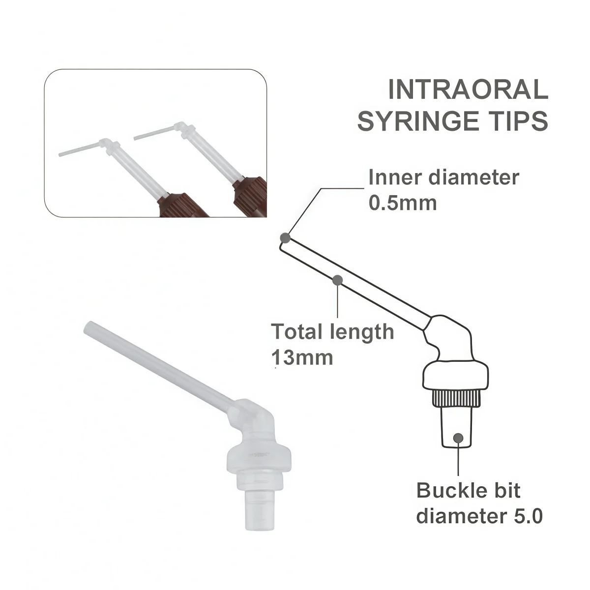 100pcs Dental Lab Mixing Tips N3 Transparent Silicone Intraoral Injection Head for Impression Materials Syringe Connector Tube