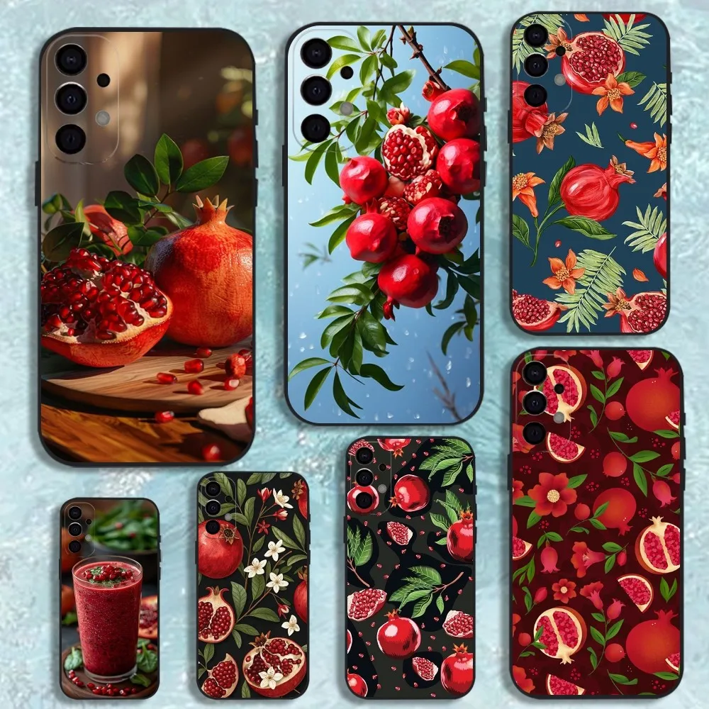 

Food Fruit Red Pomegranate Phone Case For Samsung S25,S24,S21,S22,S23,S30,Ultra,S20,Plus,Fe,Lite,Note,10,9,5G Black Cover