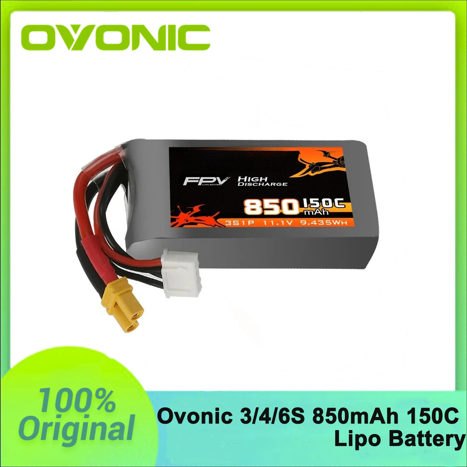 Drone Battery 4S - OVONIC 150C 850mAh Lipo Battery 3S