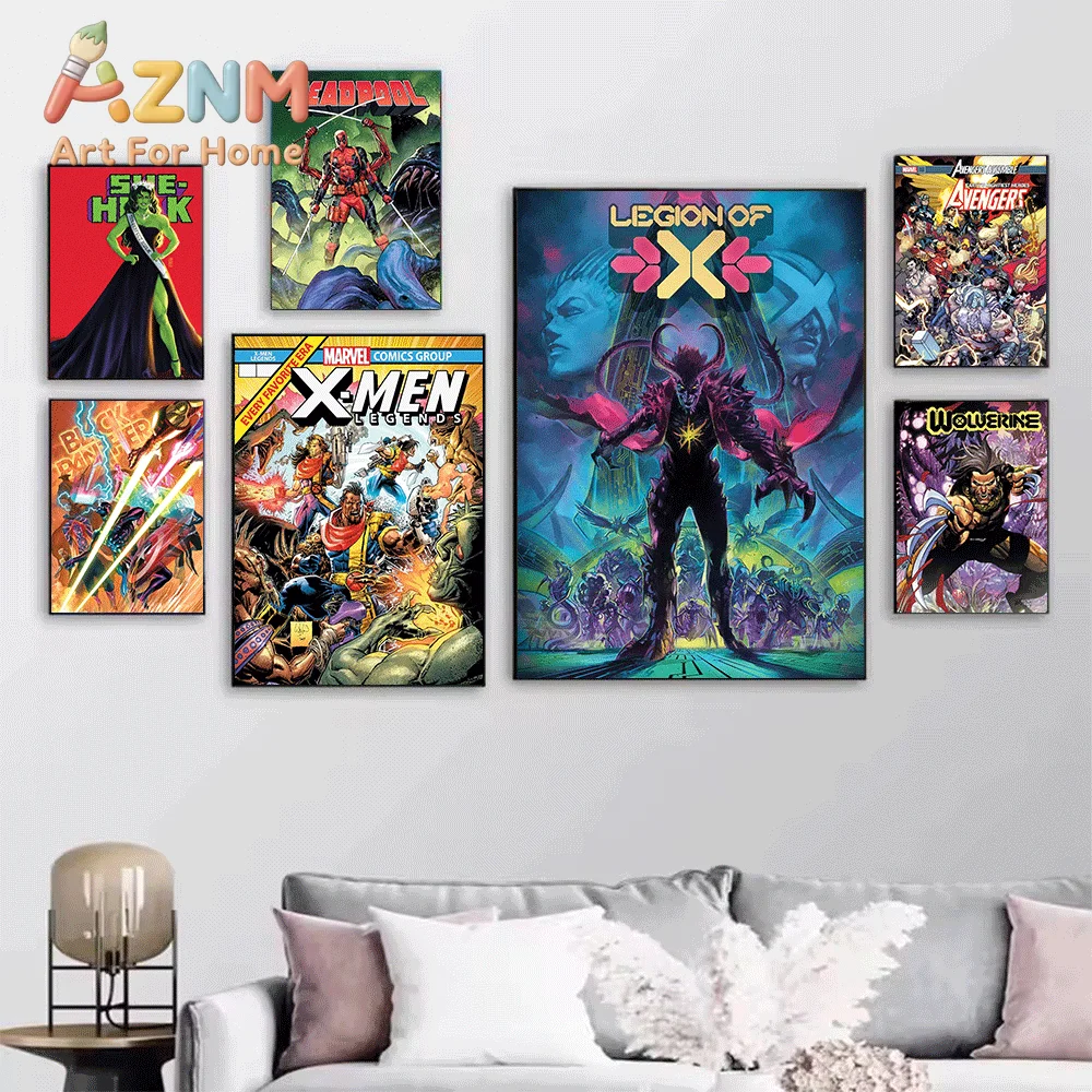 AZNM Amazing Spider Man X-Men Canvas Wall Art Unframed Print Home Wall Decor Poster Marvel Comic Superhero Fans Bedroom Decora